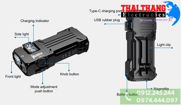 đèn pin tia cực tím uv Wuben X2Pro UV 365nm