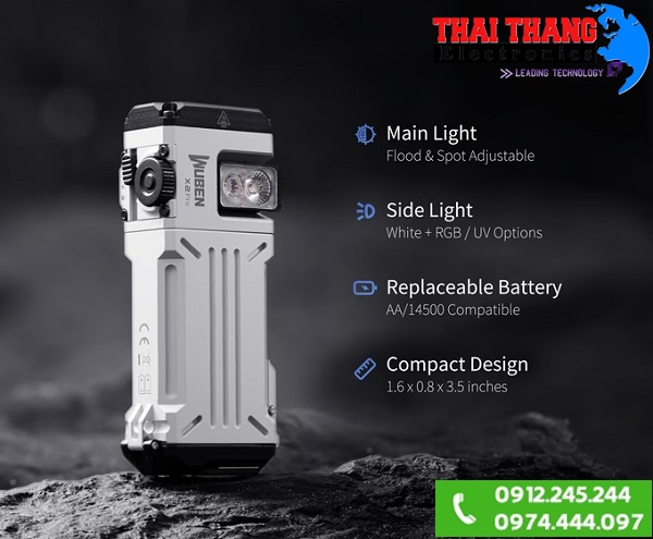 đèn pin tia cực tím uv Wuben X2Pro UV 365nm