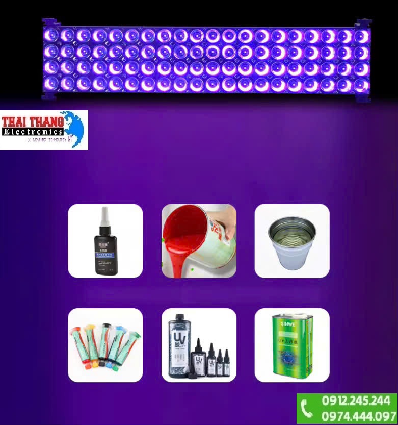 Đèn tia UV dùng cho công nghiệp WINNING LIGHT D395-UV New (395nm, 200W, sấy keo UV, mực UV) - Hàng chính hãng