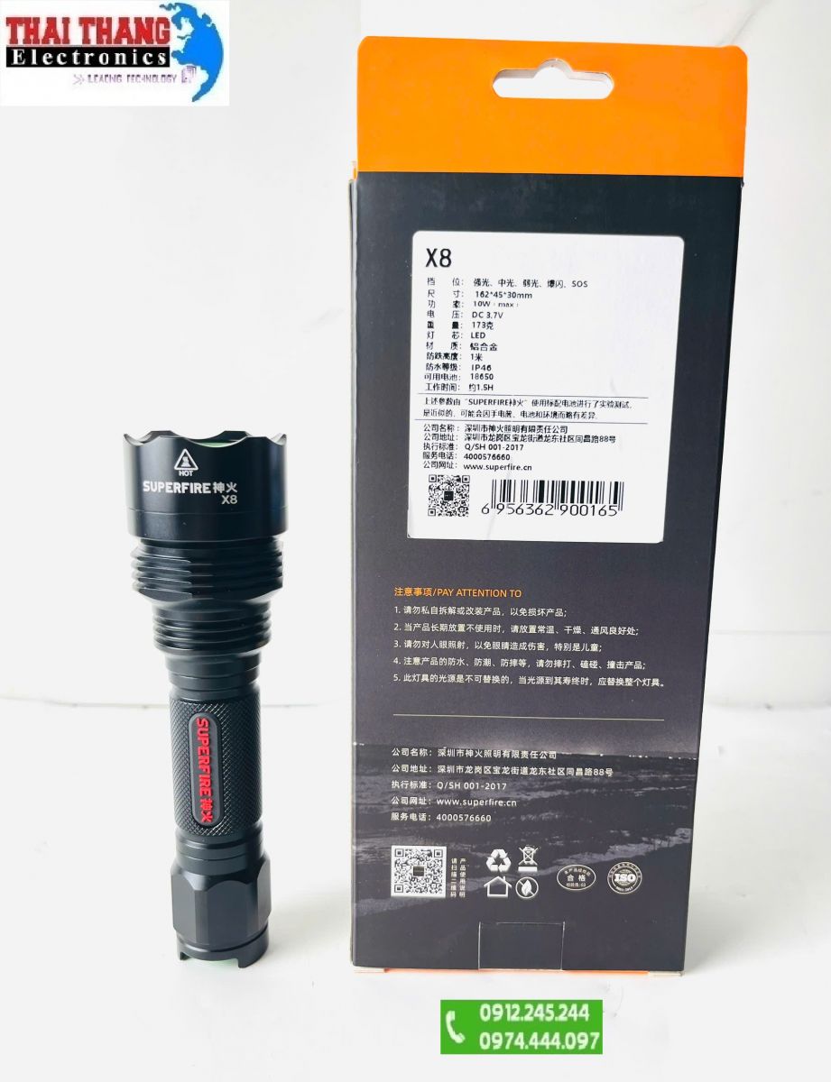 Đèn pin siêu sáng SuperFire X8