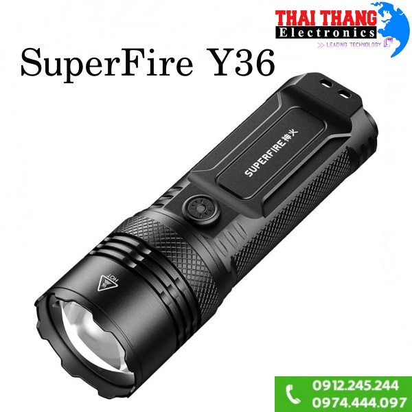 Đèn pin siêu sáng SuperFire Y36 (40W, 3100 lumens)