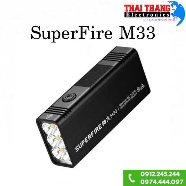 Đèn pin cầm tay công suất 90W siêu sáng Superfire M33